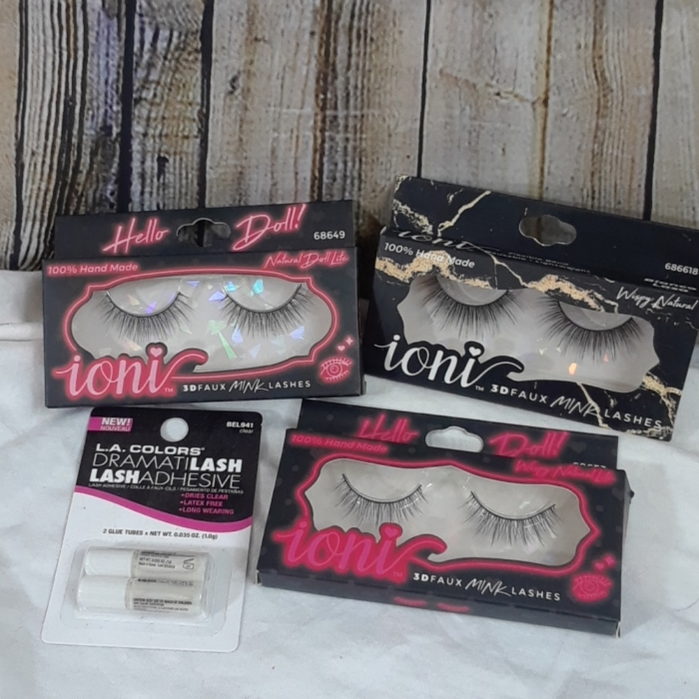 - 3d faux mink lash 3 box lot wispie natural w glue boxed
